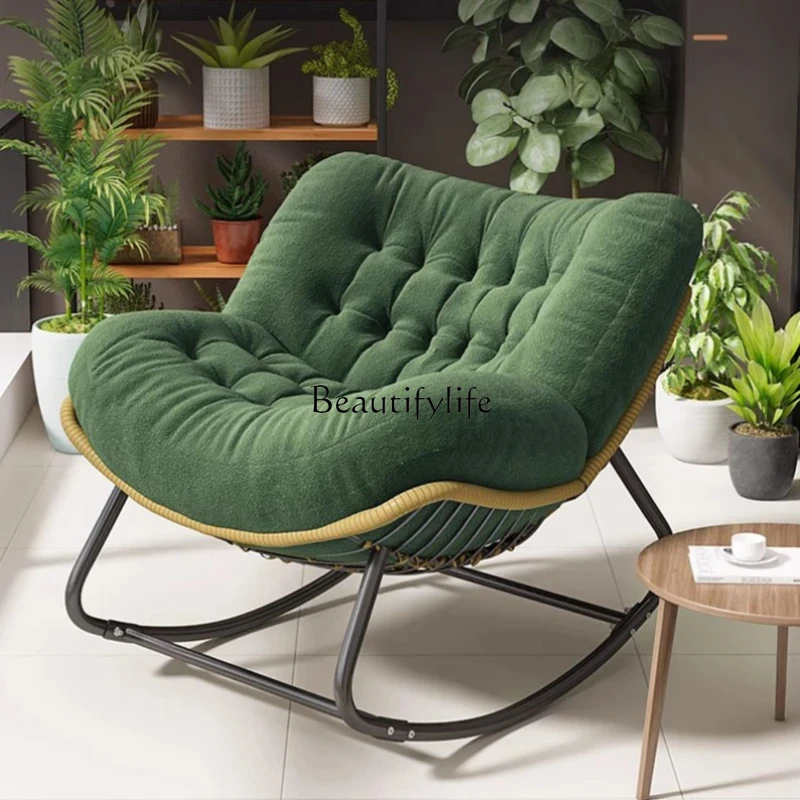 

Balcony Trending Recliner Chair Modern Simple Vintage Single Designer Chair Relax Rocking Cadeiras De Sala De Estar Furniture