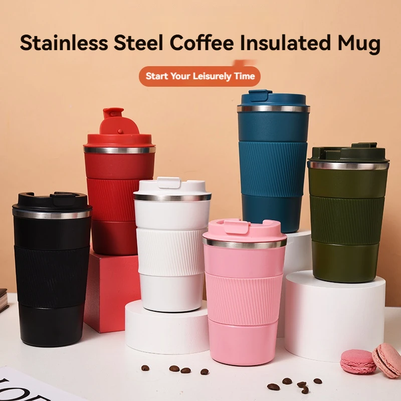 510ML Thermos Mug  Travel Water Bottle Stainless Steel Coffee Cup Leak-Proof Car Vacuum Flask Keeps Cold and Heat Thermal Mug