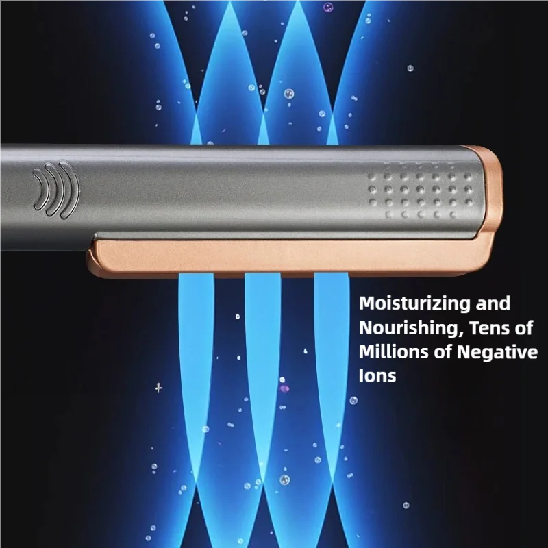 TINSOL Professional 2 في 1 مكواة فرد الشعر السيراميكية المؤين مع مكواة فرد الشعر ذات اللوحة العريضة LCD، درجة الحرارة قابلة للتعديل