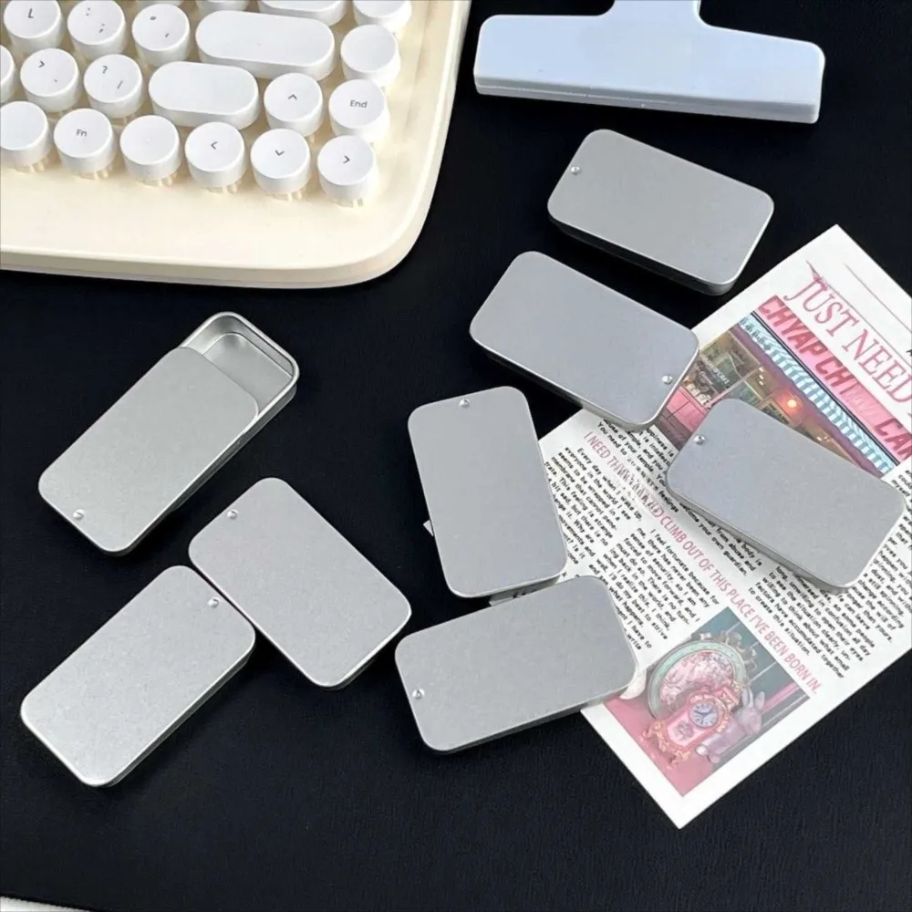 Multi Size Sliding Lid Tin Box Metal Rectangular Slide Top Push-Pull Tin Box Small Size Tinplate Material Empty Tin Box