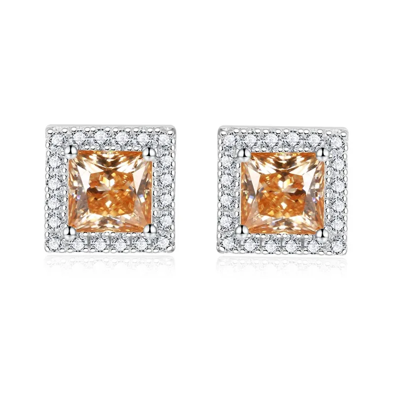 SACE GEMS GRA Certified Moissanite Studs Brincos para Homens e Mulheres, 925 Prata Esterlina, Ouro Branco 18K, Jóias Finas
