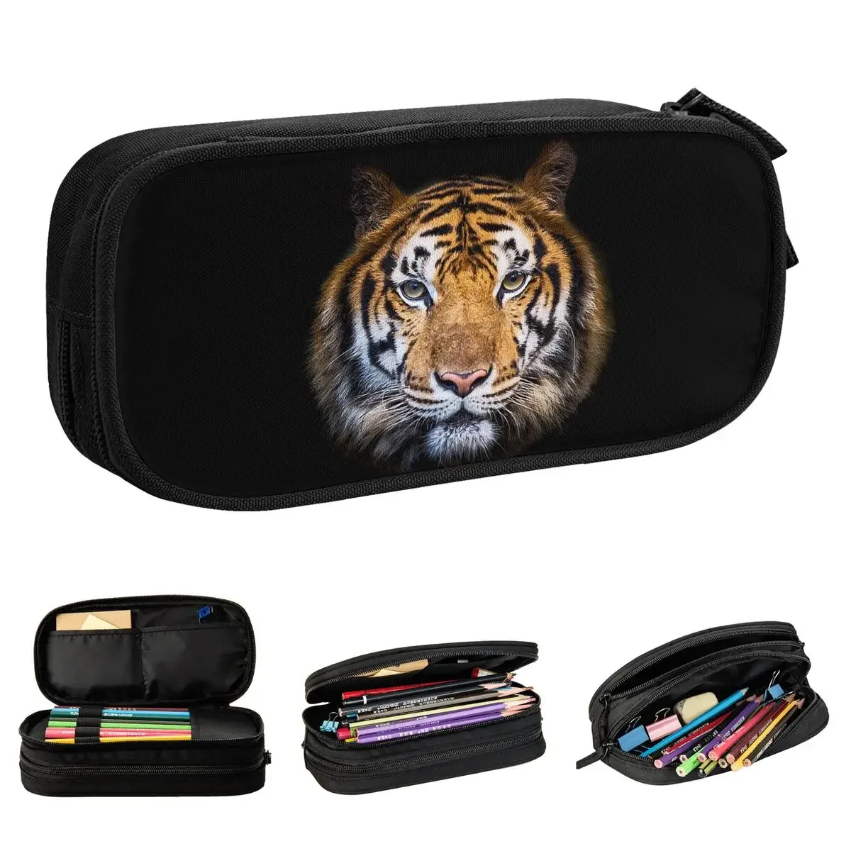 

Lovely Bengal Tiger Animal Pencil Cases Pencilcases Pen Holder for Student Big Capacity Bag School Supplies Gifts Accessories