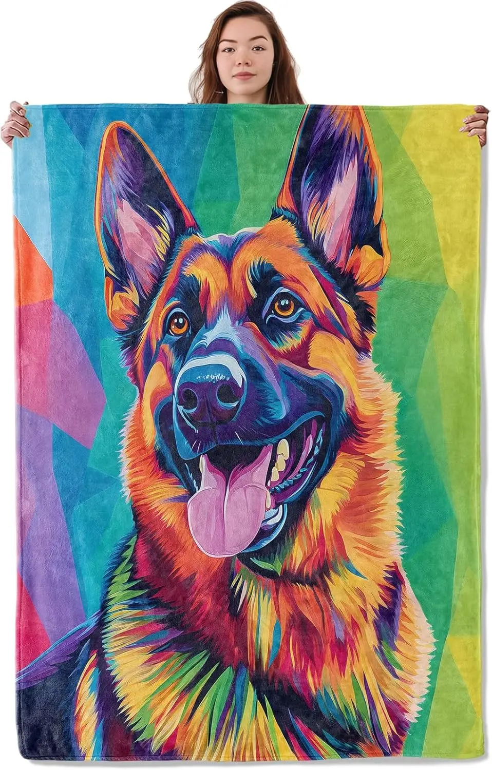 Милое одеяло с немецкой овчаркой, мягкое, теплое, уютное одеяло, подарки для взрослых, детей, женщин, легкое нечеткие удобное фланелевое одеяло