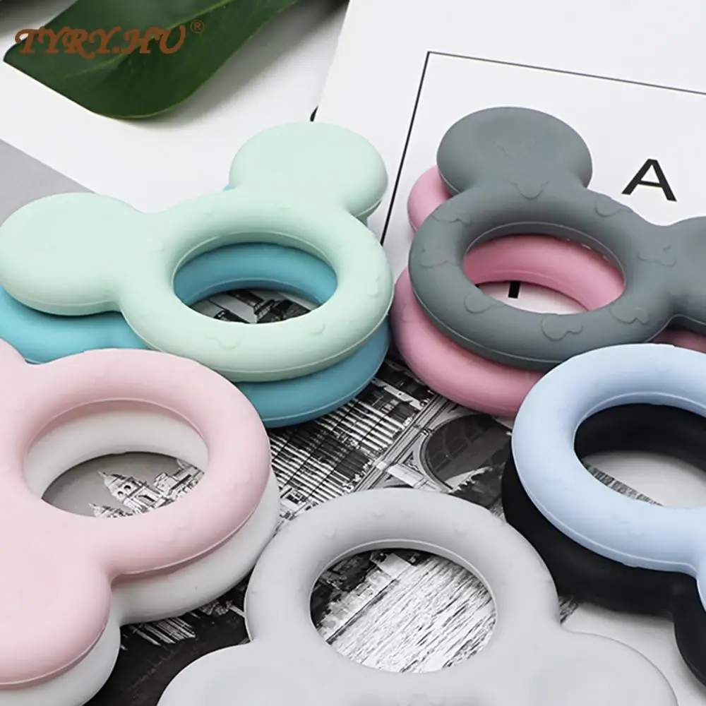 1PC Cartoon Mickey Baby Silicone Teether Food Grade Teether Nursing Gift BPA Free Baby Teeth Teether Toy DIY Accessories Ring