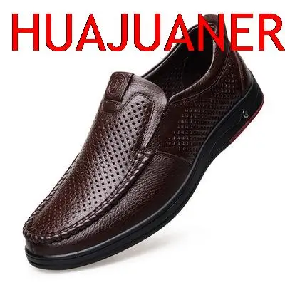 2025 Newly Men's Summer Loafers Shoes Genuine Leather Soft Man Casual Slip-on Cutout Shoes Cowhide Summer Loafers