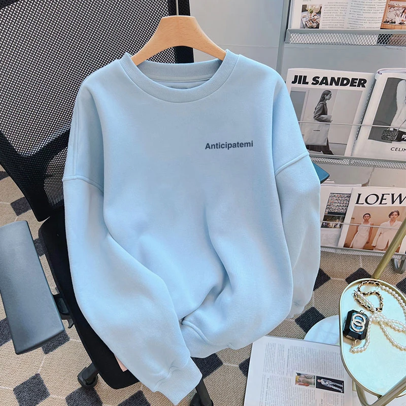 

Outlet Brand Простой Новый Универсальный Тонкий Круглый Ne Толстовка Осень Повседневный Удобный Свободный Крой Молодежный Жан Длинный Све