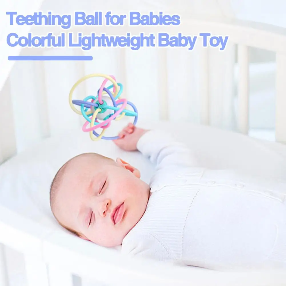 Developing Baby Toy for Stimulation Soft Plastic Teether Ball Toy Educational Hand Grip Training Rattle for Baby for Boys