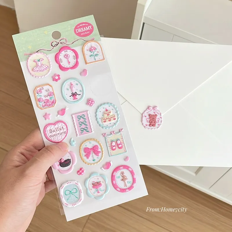 

3D-наклейки в ретро-стиле для детей и девочек, милые стикеры для скрапбукинга, альбомов, декора чехлов для телефонов, рукоделия и творчества.