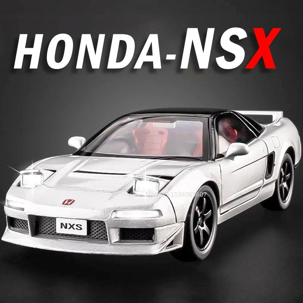 1:32 Scale Honda NSX RX-7 FD3S Model Sports Car Toys Alloy Diecast Doors Opened Pull Back Sound Light Collection Supercar Models
