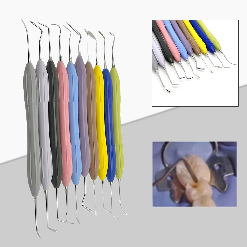 

10 шт./компл., набор наполнителей для стоматологической смолы с силиконовой ручкой, инструменты для эстетического восстановления для стоматологии, прочный и точный