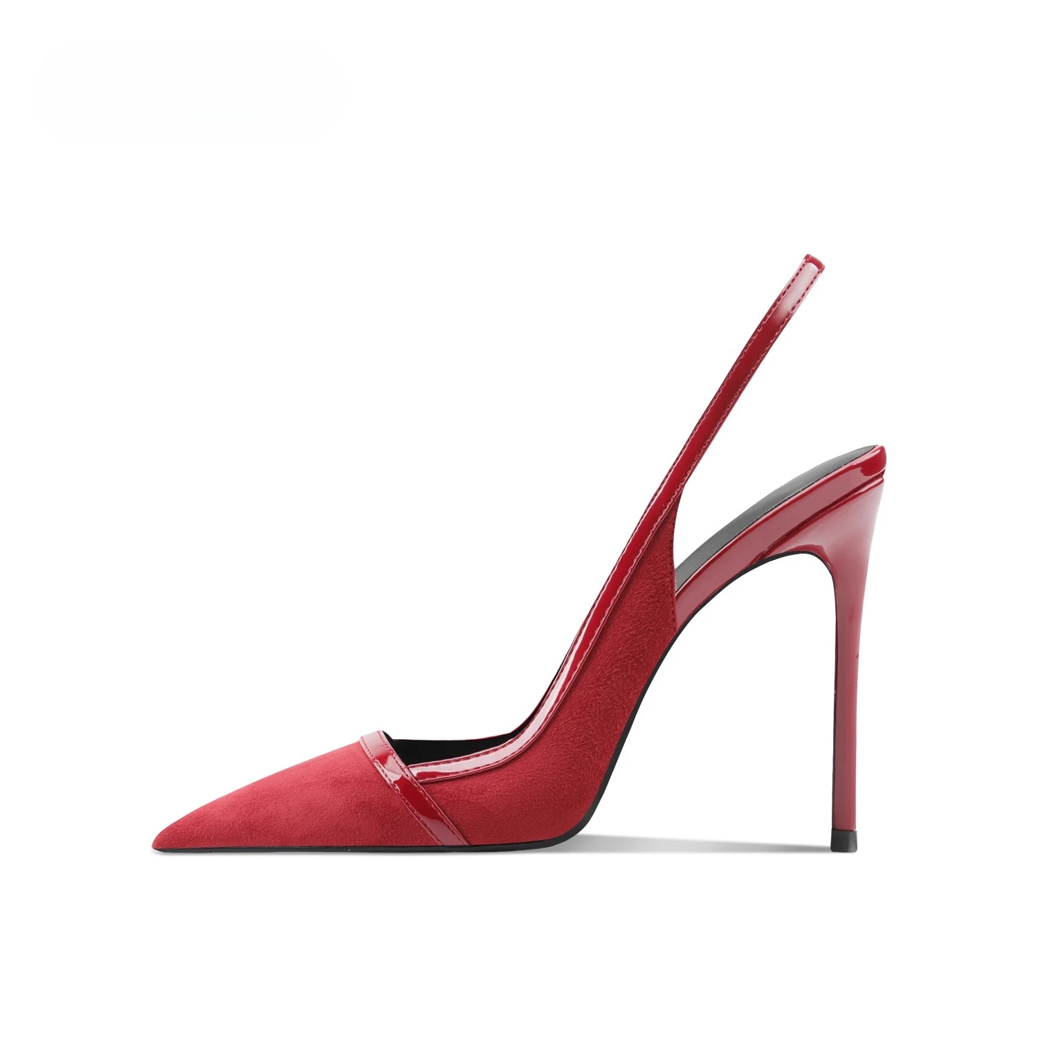 Wine Red Suede High-heeled Summer New Shallow Mouth Pointed Thin Heel Party Sexy and Fashionable Single Shoe image 2