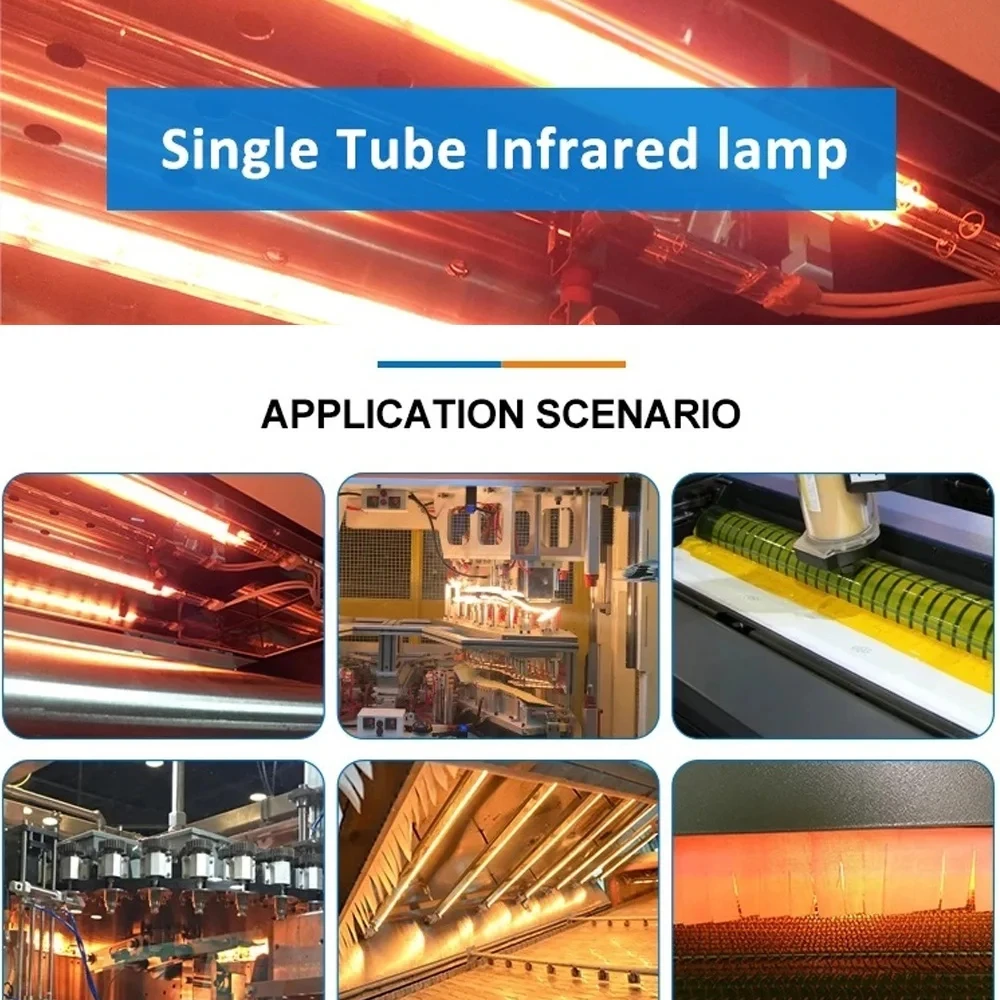 HoneyFly 10pcs Infrared Heater Lamp 230V 2000W 260mm IR Halogen Clear Heating Tube Twin Spiral  Infrared Drying Quartz