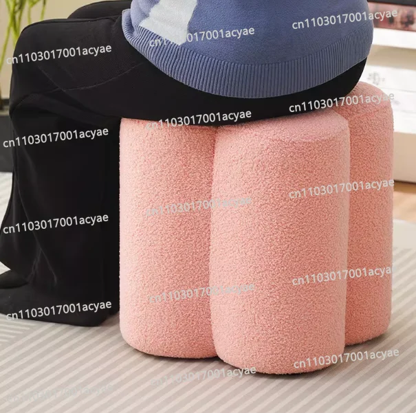 Light Luxury Sofa Stool & Foot Stool - Creative Petal Seat Pier, Round Shoe Change Stool for Entryway & Living Room