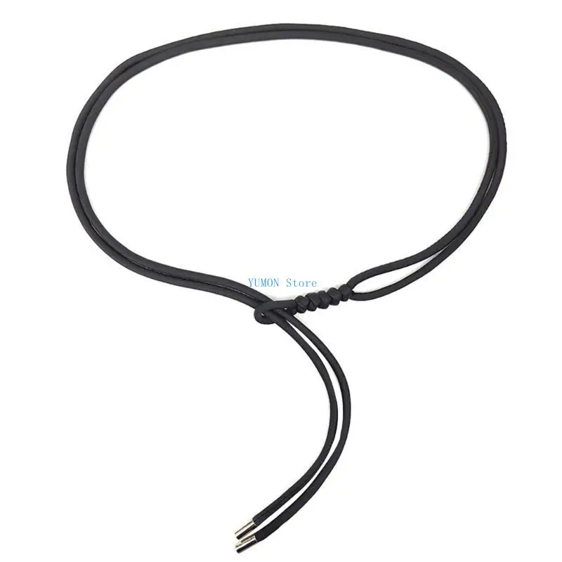 

D0UD Delicate PU Leather Waist Rope Adjust Length Braided Belt for Lady Dress Skirt