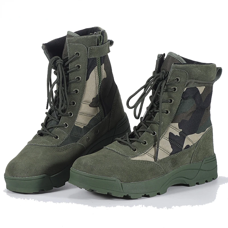 Camouflage Tactical Boots Men Boots Special Force Desert Combat Boots Men Work Shoes Outdoor Hiking Ankle Boots