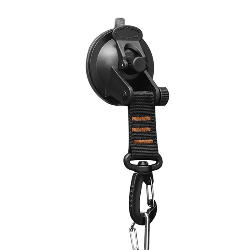 AB47-4 peças de ventosa resistente 360 °   Ganchos giratórios de sucção para acampamento com anel D para toldo-laranja