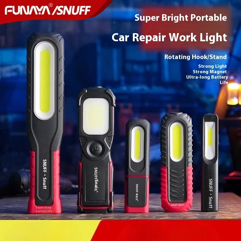 

Rechargeable Dual Light Source Work Light - Strong Magnetic Anti-Fall Flashlight for Auto Repair Maintenance Inspection