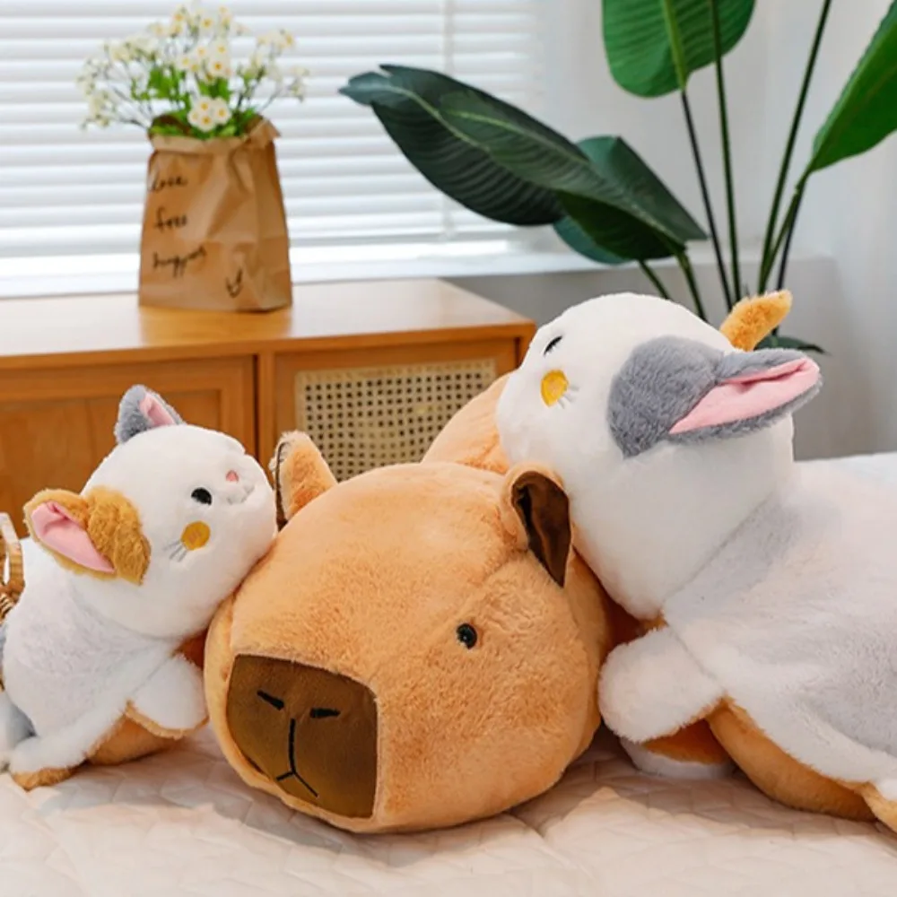 

Sensory Toys Stuffed Cat Transform Capybara Soft 2-in-1 Flip Sides Plush Doll Animal Kawaii Capybara Plush Doll Birthday Gifts