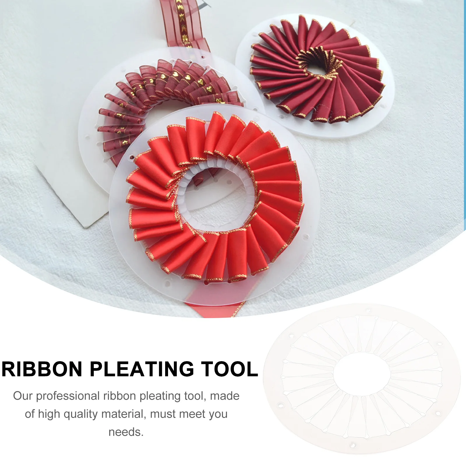 

Sturdy Ribbon Pleating Tool Plastic DIY Decor Maker Long Lasting Use Ribbon Pleating Tool Ornament Accessories