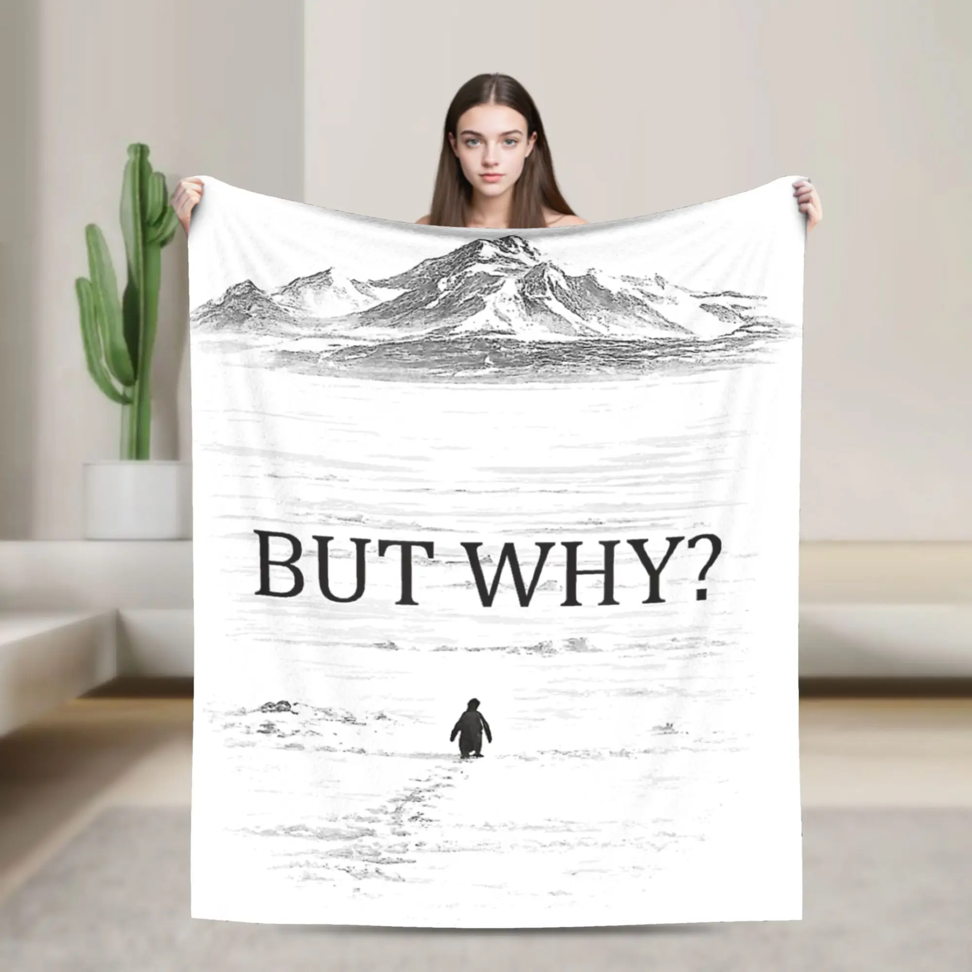 

Nihilist Penguin But Why Mountains Blanket Fleece Textile Decor Multi-function Ultra-Soft Throw Blankets for Bed Bedspreads