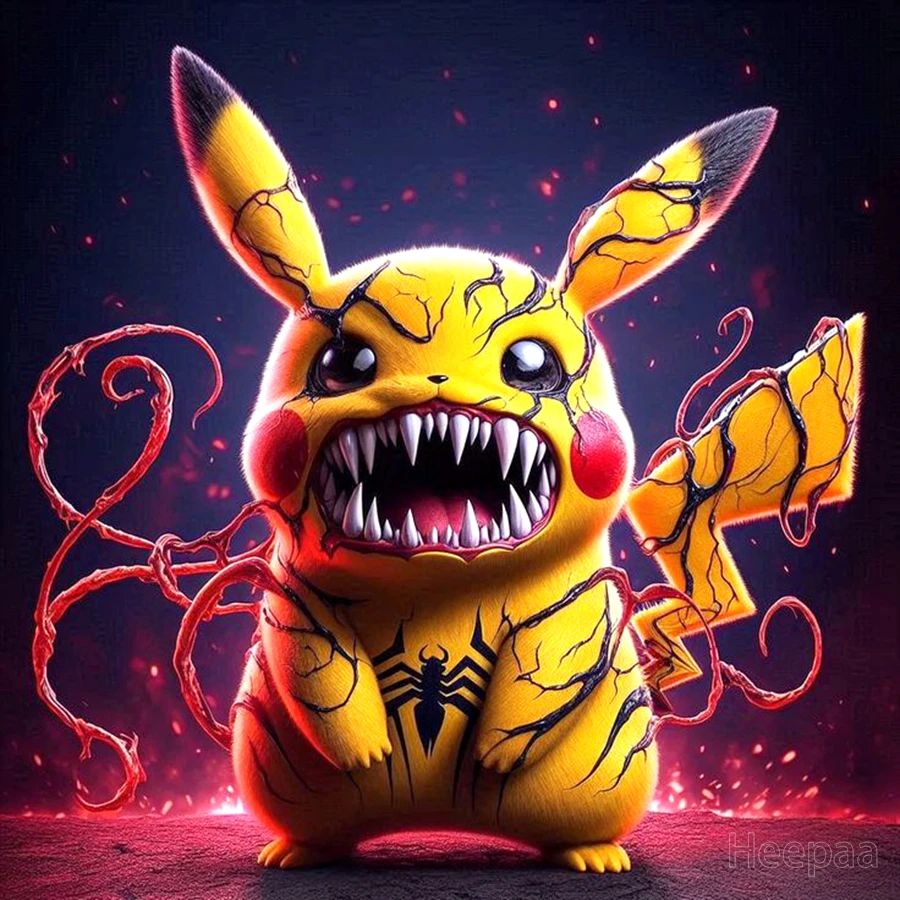 Gothic Pikachu Charmander Pokemon Dark Art 5d Full Diy Diamond Mosaic Painting Bulbasaur Cartoon Cross Stitch Room Decor Gift