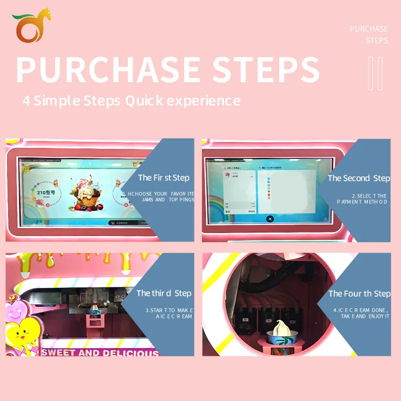 Best Selling Soft Ice Cream Vending Machine Commercial  Snow Ice Cream Machine