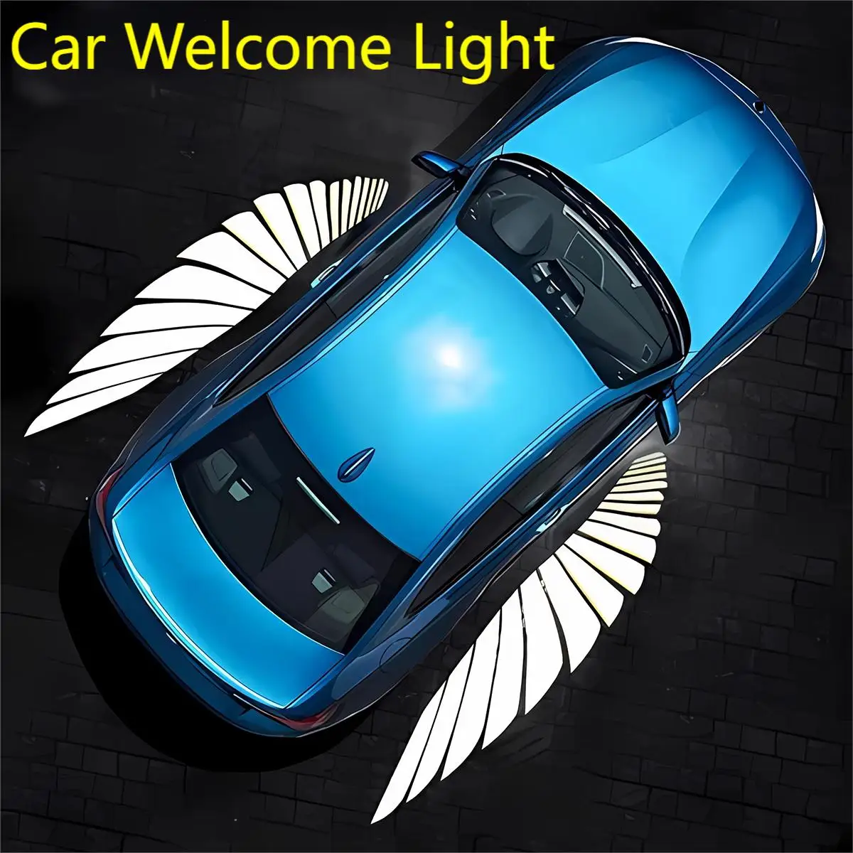 

Car Welcome Light LED Rearview Mirror Ambient Lamps Dynamic Projection Lamps Universal Auto Accessory Car Angel Wings Lights 12V