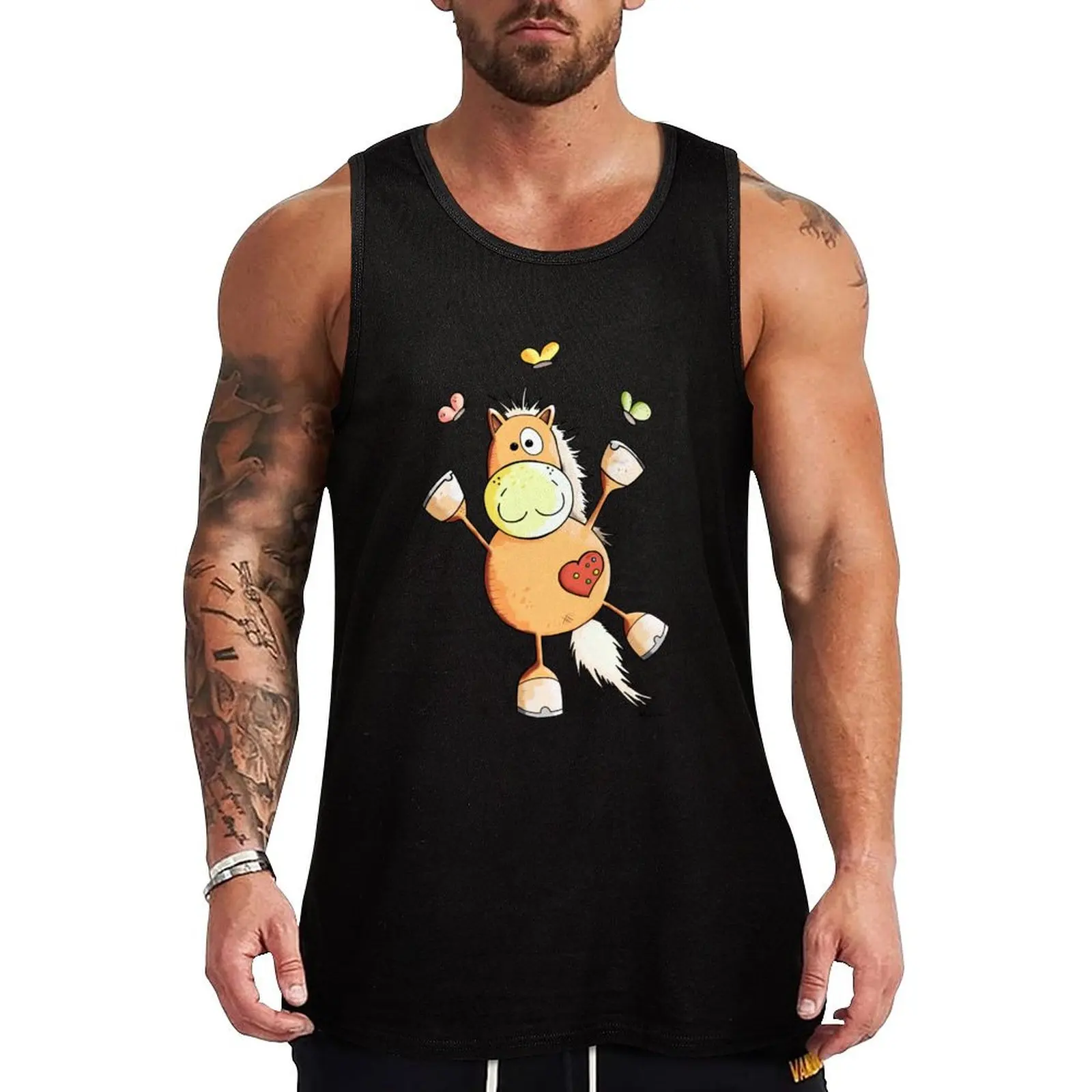 

Dancing Horse With Butterflies Tank Top t-shirts for Men's gym clothing men