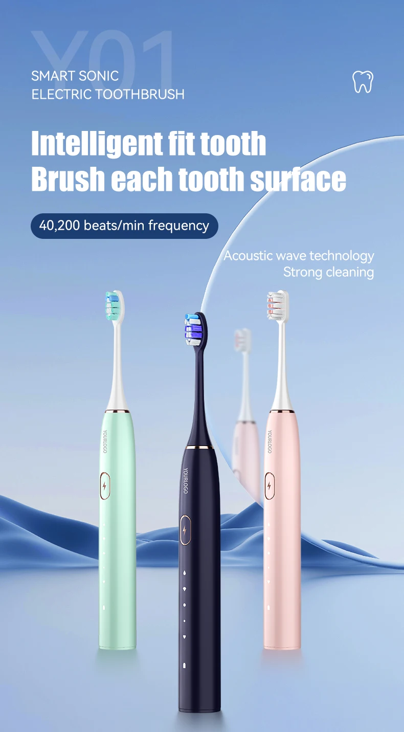 Electric Sonic Toothbrush High-frequency Vibration Smart Timing USB Rechargeable 5 Modes Waterproof Tooth Cleaner Couple Set