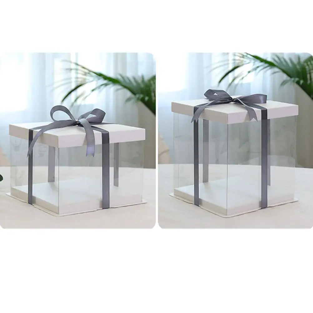 

2 Pcs Cake Boxes Packaging for Baked Goods Dessert Transparent Birthday Container