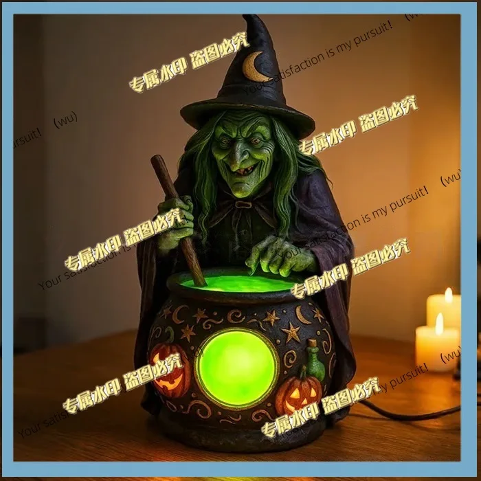 New Halloween Witch Lamp Decoration Ornament Witch Desktop Table Lamp Decoration