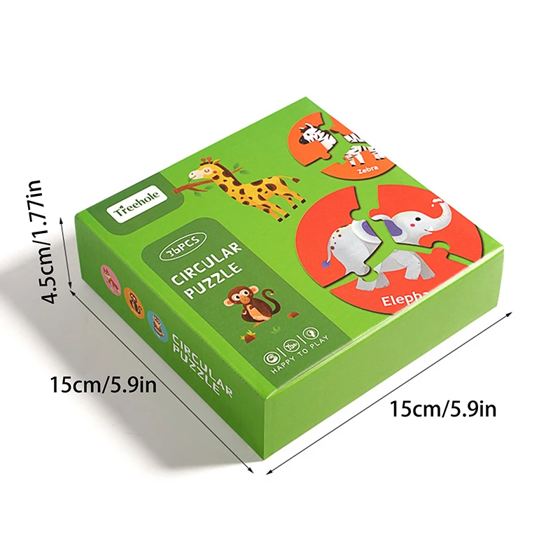 لغز دائري، لغز الاقتران الحيواني التعليمي المبكر، التدريب على منطق التركيز التفاعلي، لعبة ألعاب اللوحة، هدية عيد ميلاد