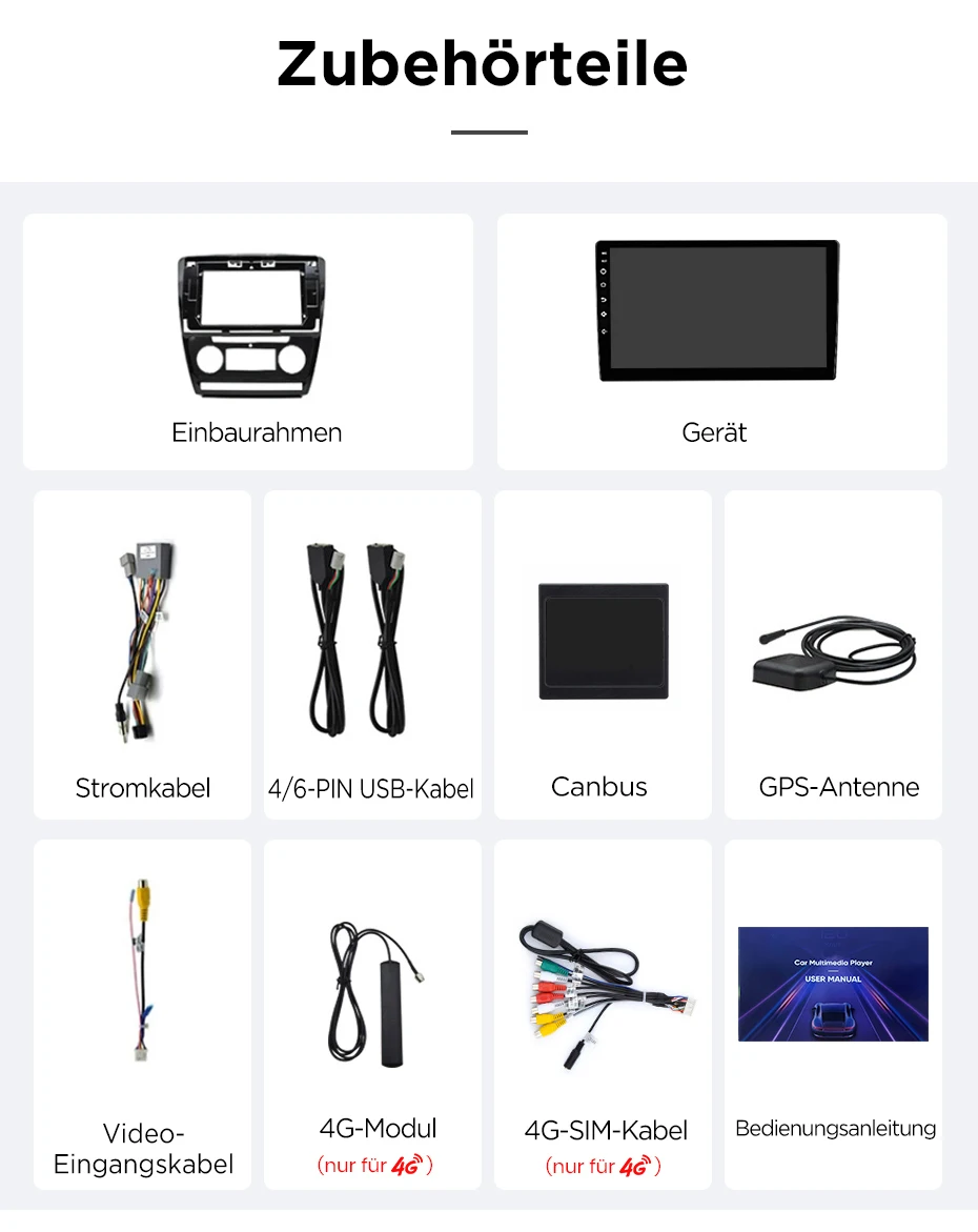Junsun 10 Zoll Android 15 Autoradio für Skoda Octavia 2 A5 2008-2013, kabelloses Apple CarPlay, Auto-IPS-Bildschirm, Stereo-Multimedia-Videoplayer, intelligente Fahrzeugsysteme, 2-DIN-Autoradio-Haupteinheit, GPS-Navigation, BT, 4G, WLAN, 8-Kern-Prozessor, FM, AM, DSP, RDS, SWC, DAB – Detail 30