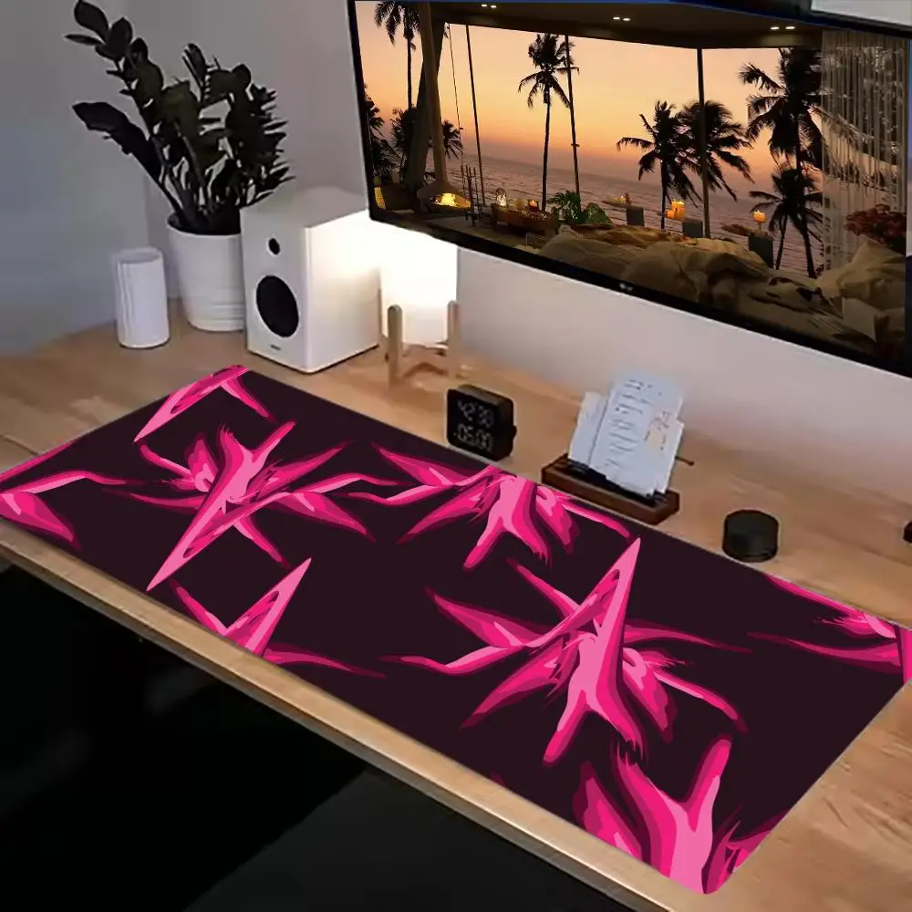 Vibrant Neon Abstract Brush Stroke Color Art Large Size Table Mat Mousepad For Laptop Desktop Gaming Space