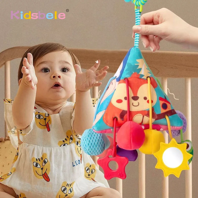 1pc Children's Fabric Activity Toy Pull String Baby Sensory Toy Walker Stroller Hanging Toys Plush Travel Toy for Toddlers