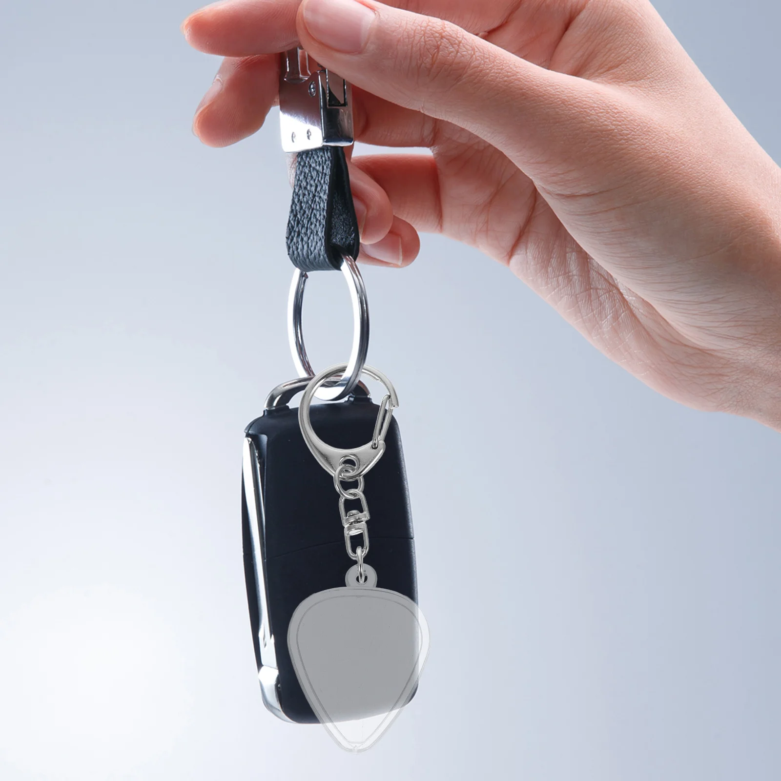 10개 헤드스톡 모양 픽 홀더 기타 키링 일렉트릭 픽 케이스 펜던트 홀더 픽홀더 키체인 포함