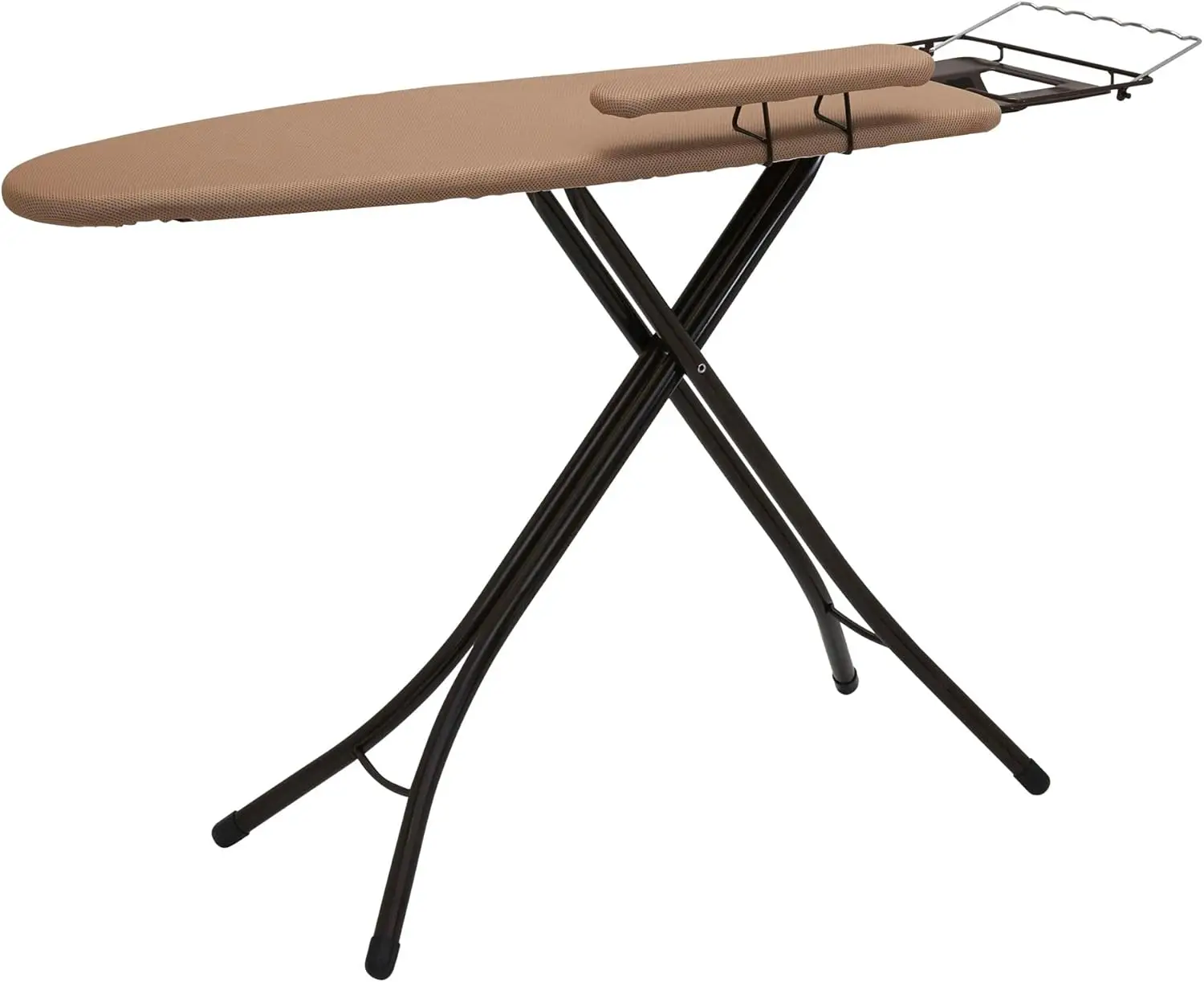 

Four Leg Ironing Board Steel Pressing Station Heat Resistant Fiber Pad Polyester Cover Sleeve Board Iron Rest Hanger Bar Bronze