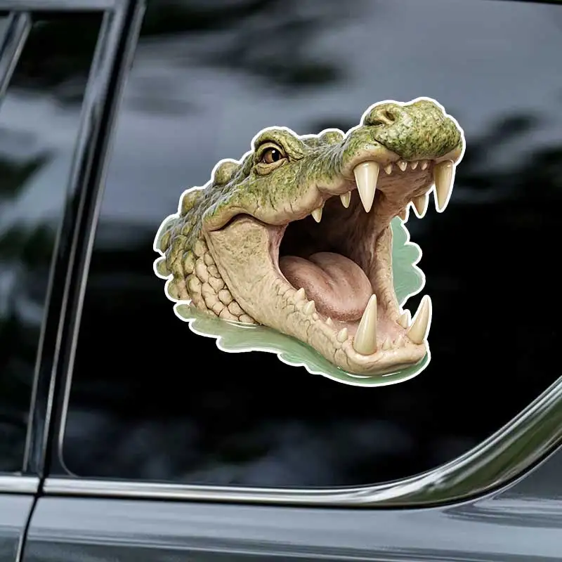 

Crocodile Head Car Sticker Vinyl Decal Waterproof Rear Window Motorcycle Camper Bumper Truck Laptop Decoration SH1540