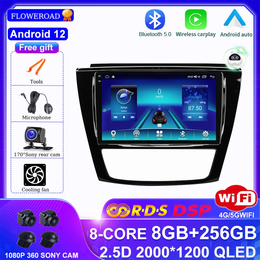 

Android 12 8G 256G Car Radio Video Player for JAC S5 2013 - 2019 Auto Multimedia GPS Stereo DSP 4G Stereo Carplay 360 Cam BT 5.0