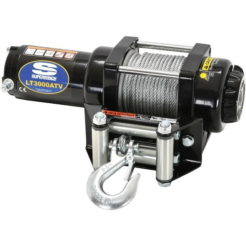 1130220 LT3000 12V DC WInch 3,000lb/1361kg Single Line Pull with Roller Fairlead, 3/16in x 50ft Steel Wire Rope