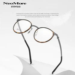 Lindberg Screwless Titanium Glasses Frame Mirror Ring Separation Eyewear Frame Men Retro Prescription Eyeglasses Myopia Glasses