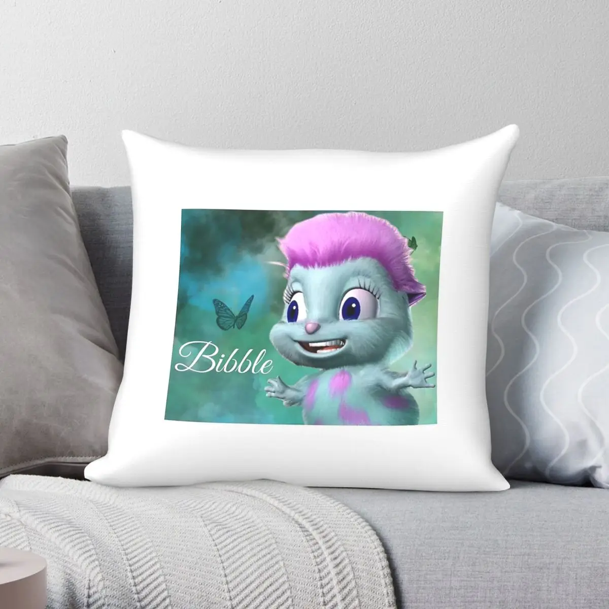 Bibble Keep Depression Away Kissenbezug, Polyester, Leinen, Samt, kreativer Kissenbezug mit Reißverschluss, Dekor-Kissenbezug für Zimmer