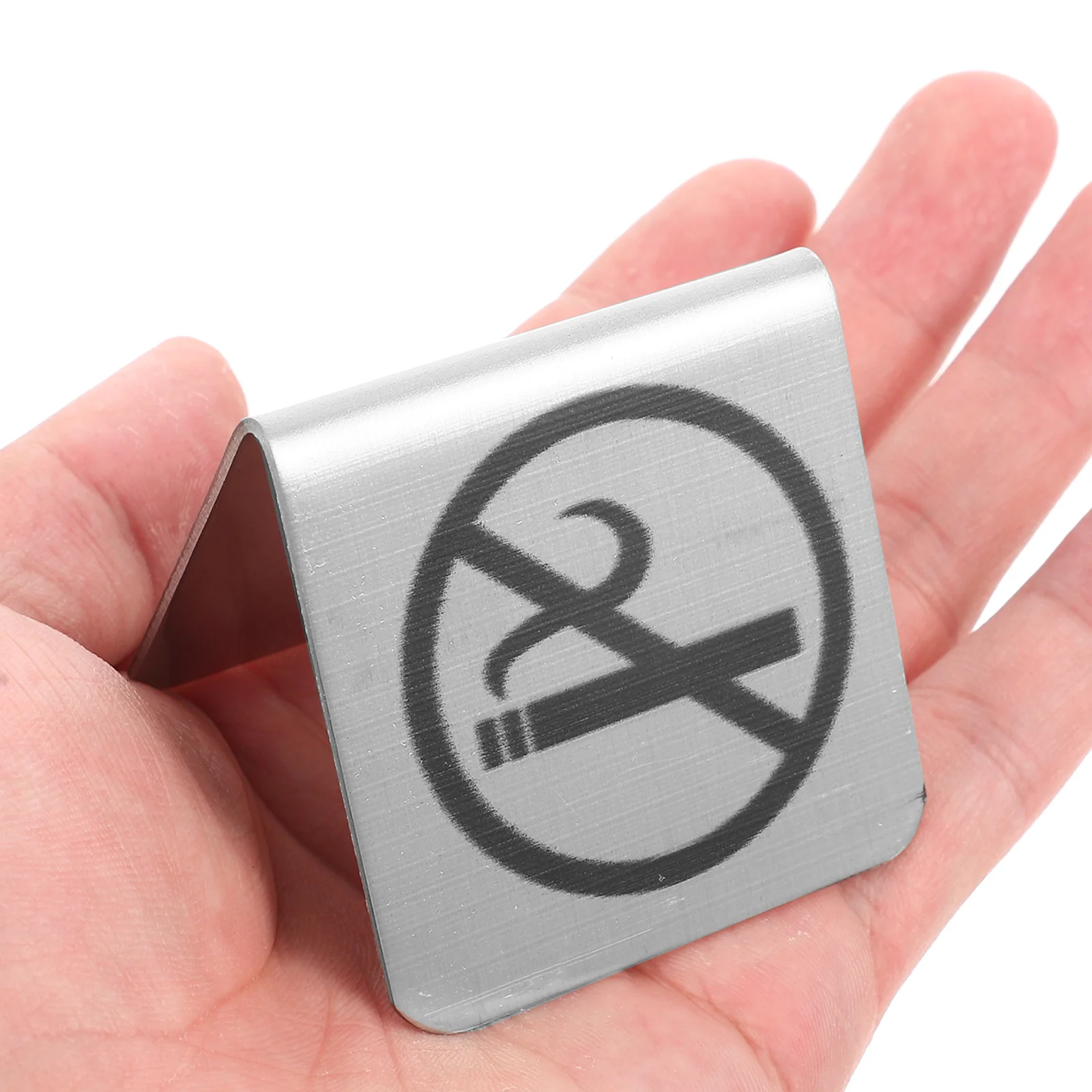 3 PCS No Smoking Sign Signs Table Cards Metal No-smoking وارننگ سٹینلیس سٹیل ٹیبلٹ آفس پبلک