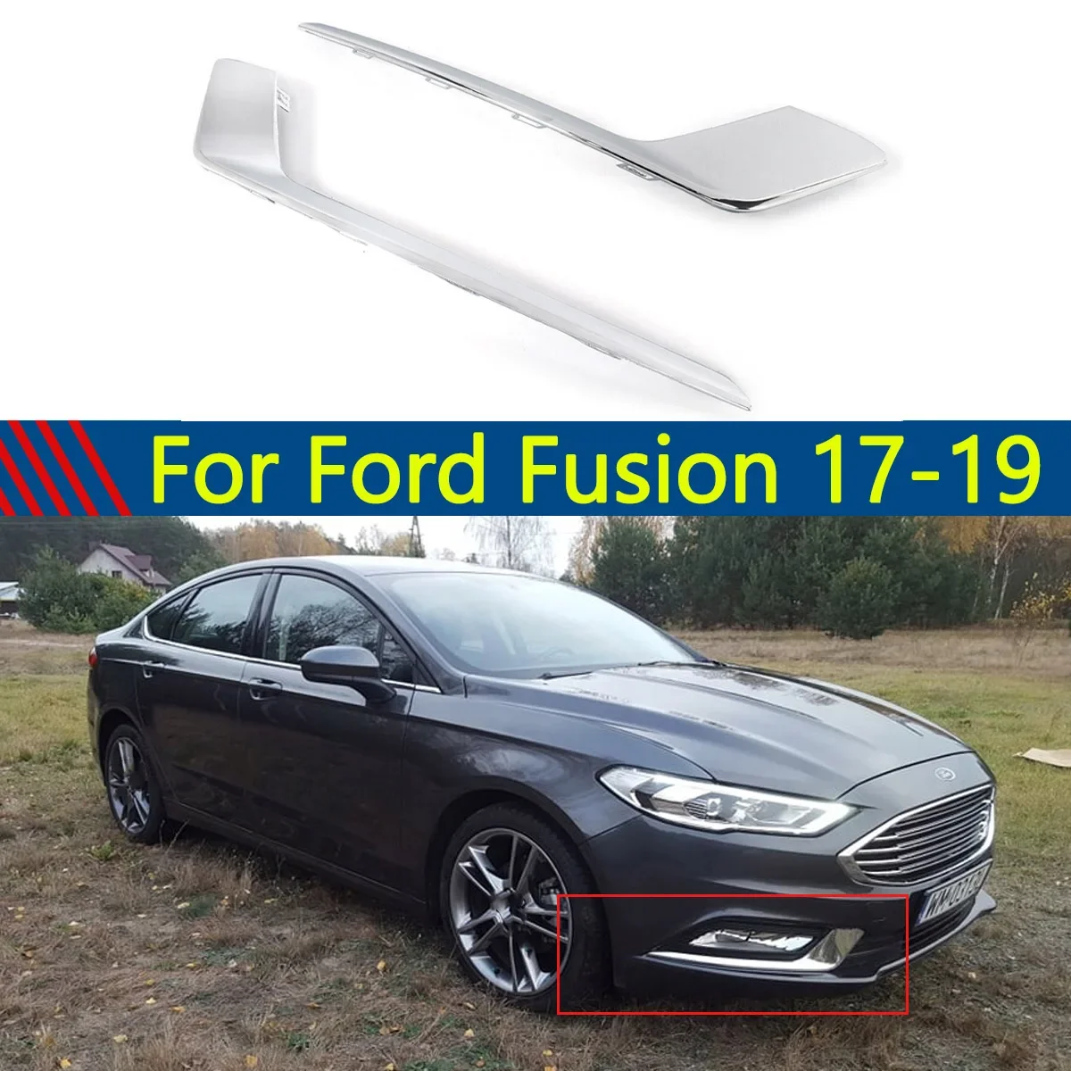 

Передняя противотуманная лампа, лента, обрезанная пара LH + RH для 2017-19 Ford Mondeo Fusion