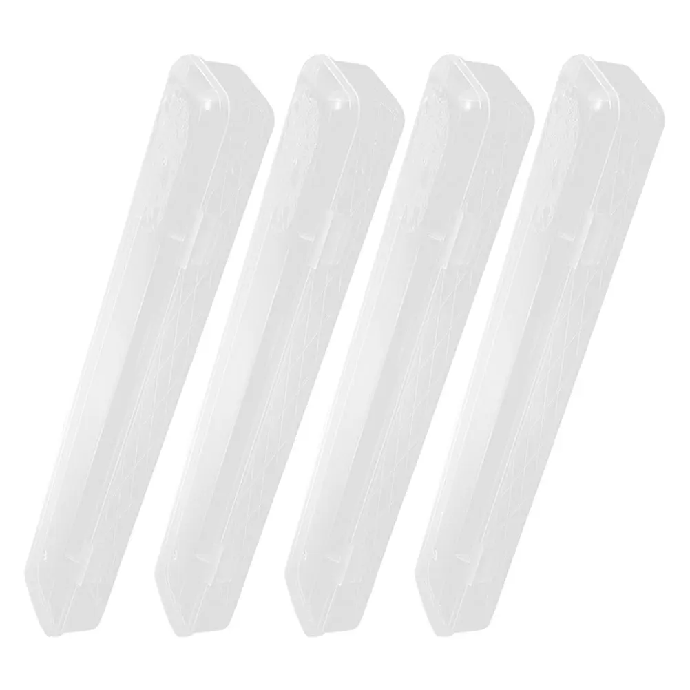 

4 Pcs Paintbrush Storage Box Clear Pens Cases Container Pencil Holders Plastic Empty