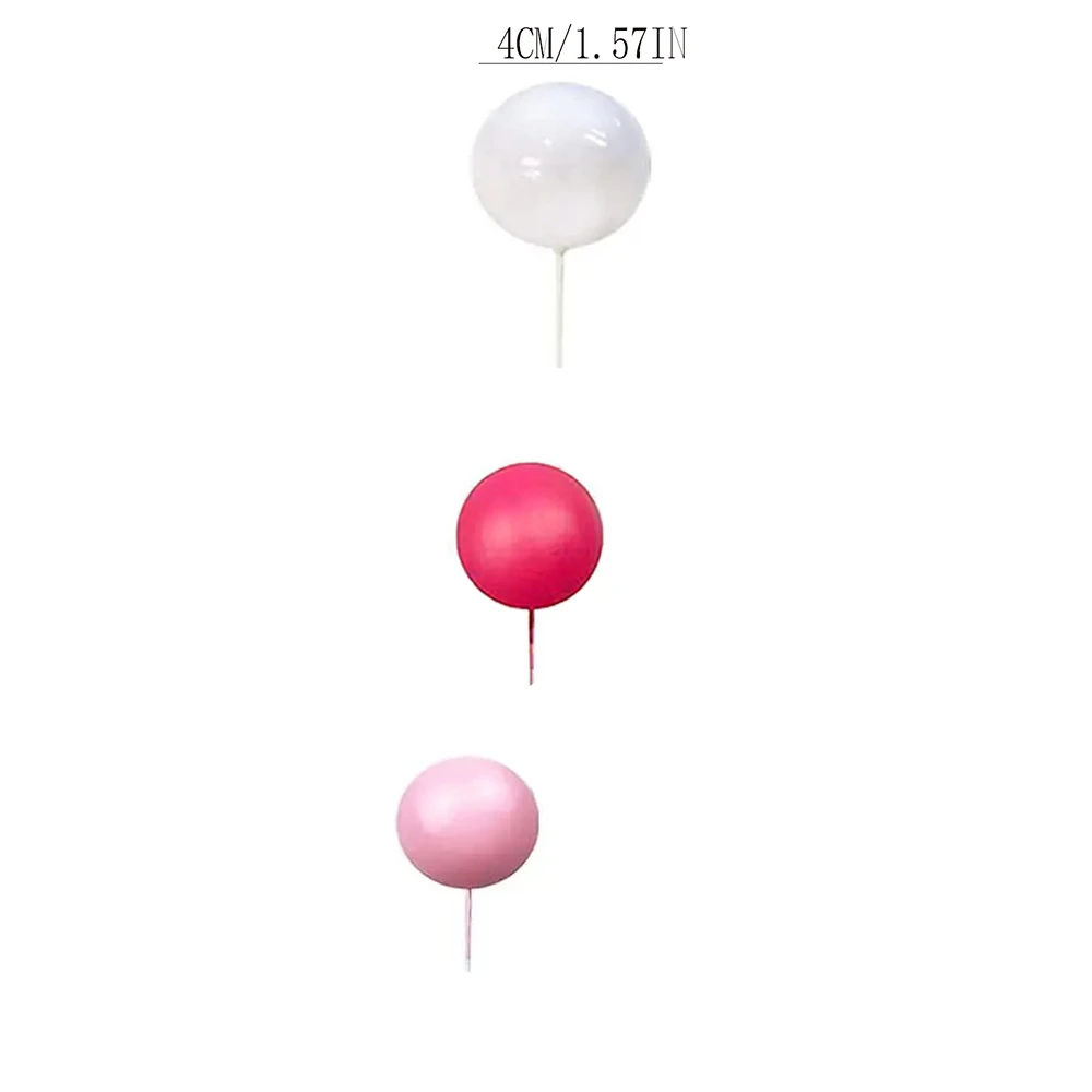 10 pçs rosa branco bola em forma de bolo decoração para festa de casamento de aniversário bolo topper decoração suprimentos
