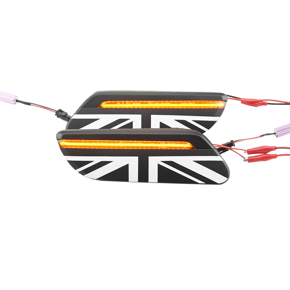 

Side Marker light Scuttle Union Jack style For MINI Cooper F56 F55 F57 2022+ LED Dynamic Turn Signal blinker Lamp