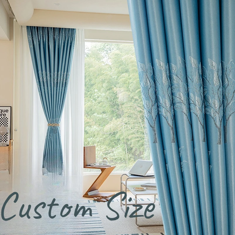 Custom Size Thick Fabric Modern Special Offer Thickened Blackout Curtains Finished Bedroom Living Room Balcony  Dining Room