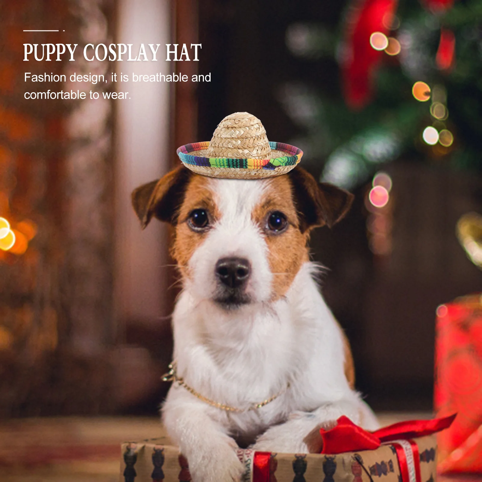 

3Pcs Mexico Style Pet Halloween Hat Breathable Soft Comfortable Cosplay Hat for Dog Cat Masquerade Costume Costume Dog