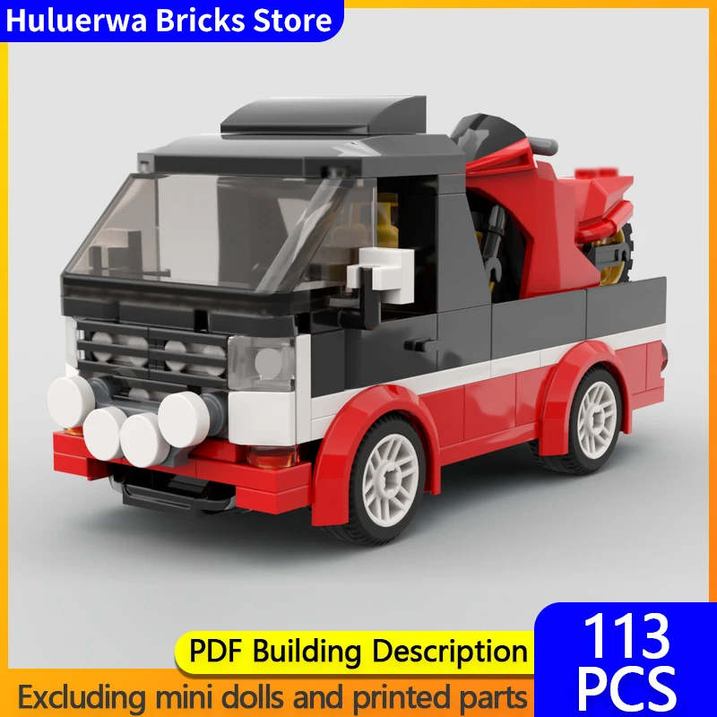 

Speed Racing Car Model MOC Building Bricks Racing Bike Transporter Modular Technology Children Holiday Gifts Assemble Toys Suit